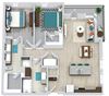 The Mayfield 3 bedroom 2 bath floorplan. kitchen with island sink/dw. living/dining area. full size w/d. double sink vanity and standalone shower in the primary bath. walk-in closets.