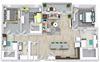 The Williamson 3 bedroom 3 bath floor plan with L-shaped kitchen with sink/dw in island. overlooks living/dining area. Primary bathroom includes double sink vanity. Full size w/d. Large walk-in closets