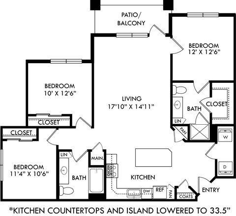 A black and white image of a floor plan for a house.