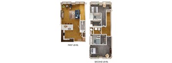 a floor plan of a house with a bedroom and a living room