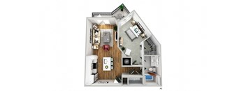 a floor plan of a one bedroom apartment