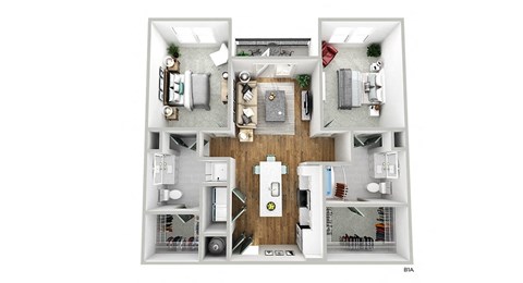 bedroom floor plan an in 3d