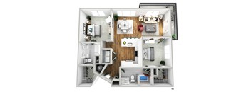 bedroom floor plan an in 3d