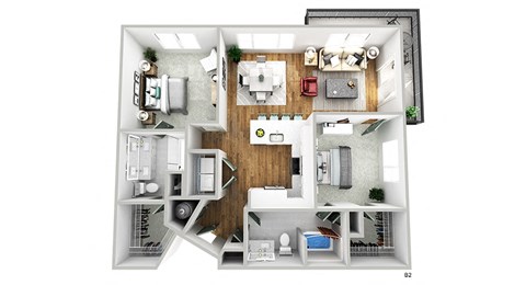 bedroom floor plan an in 3d
