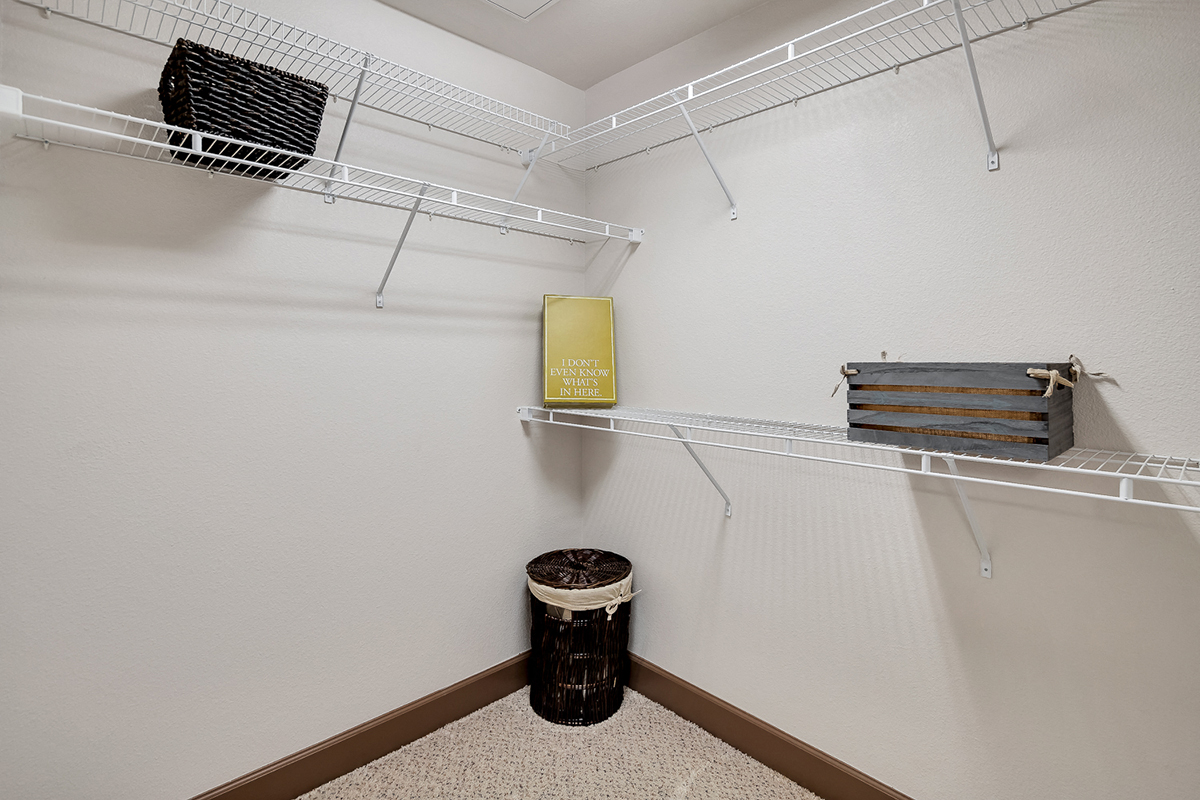 our spacious closets are stocked with clothes and accessories for you to use in your