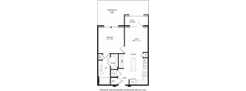 a floor plan of a house with an open concept floor plan with bedrooms and baths