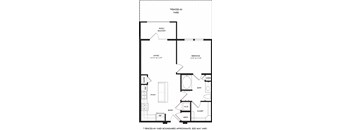 a floor plan of a house with a bedroom and a living room