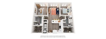 A dollhouse with furniture and decorations.