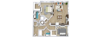 a floor plan of a 3 bedroom apartment