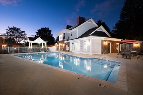 A large house with a pool in the backyard.
