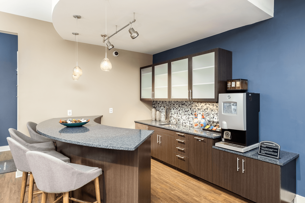 a kitchen and dining area in an apartment