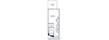 a floor plan of a small house with a bathroom and a closet