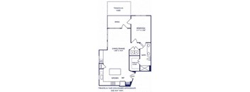 the floor plan of a small house with a kitchen and a living room