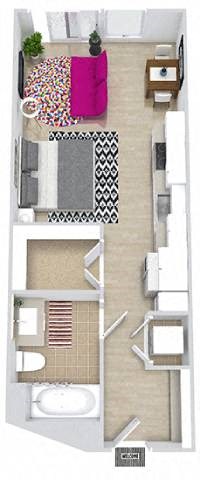 a floor plan of a bathroom with a toilet and a sink
