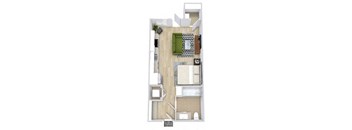 an aerial view of a floor plan of a house