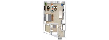 a floor plan of a house with a bedroom and a bathroom