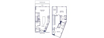 two floor plans of a house with different floors