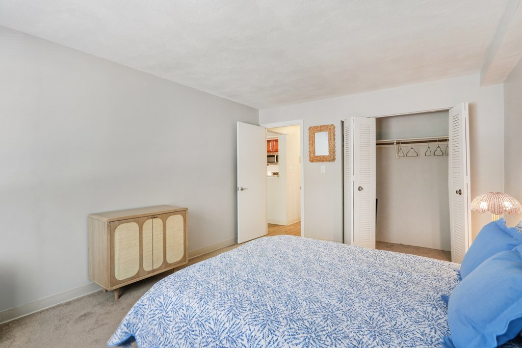 Bedroom With Closet at Heritage at the River, New Hampshire