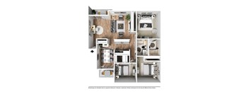 Three Bed Two Bath - C1 Floor Plan at Broadmoor Springs, Colorado Springs, CO, 80906