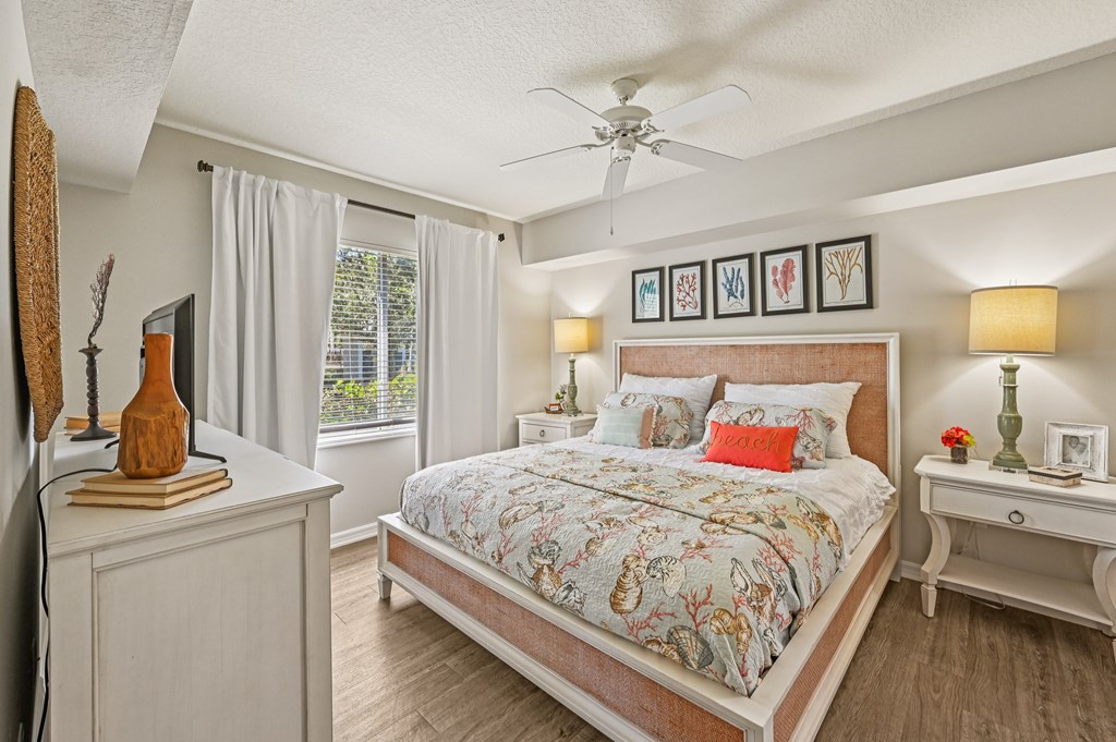 Bedroom With Ceiling Fan at Heritage Bay, Florida