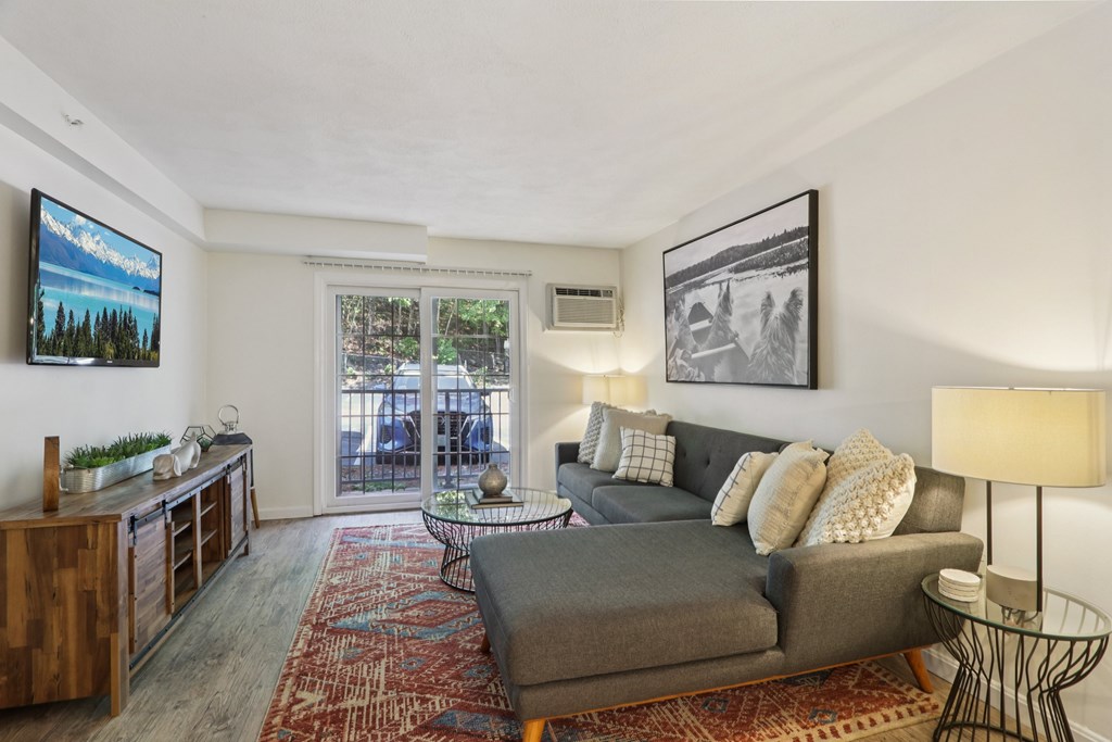 Living Area With Balcony at Heritage at the River, Manchester, 03102