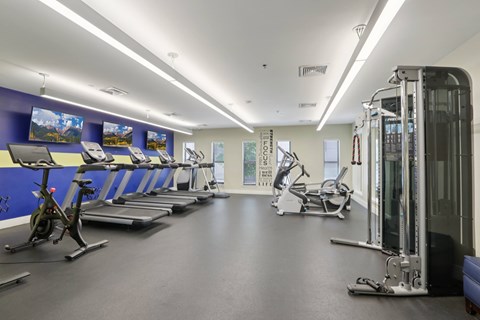 Modern fitness center at The View at Old City, Philadelphia, PA, 19106