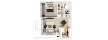 1 bedroom 1 bathroom floor plan at Spyglass Creek, Colorado, 80224