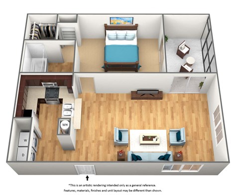 A1 - 1 Bedroom / 1 Bath - 820 Sq. Ft. Floor plan Imageat Lakeside Glen Apartments, Melbourne