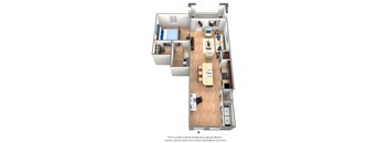 1 Bed 1 Bath Floor Plan at The Dakota, Jupiter, FL