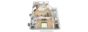 1 Bed 1 Bath Floor Plan at Cedar Springs Apartments, Raleigh, NC, 27609