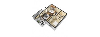 1 Bedroom 1 Bath Floor Plan at Heritage Bay, Florida, 34957