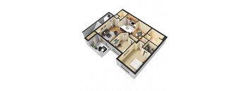 2 Bed 1 Bath Floor Plan at Heritage Bay, Jensen Beach Florida