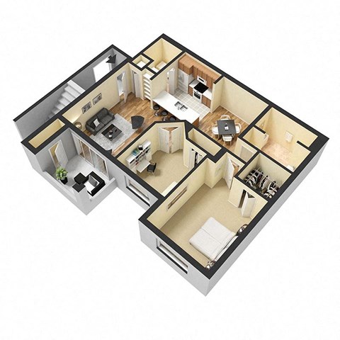 2 Bed 1 Bath Floor Plan at Heritage Bay, Jensen Beach Florida