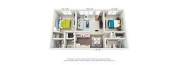 B1C - Red Maple Classic -2 bedroom 2 bathroom at Lofts of Wilmington, Wilmington, North Carolina