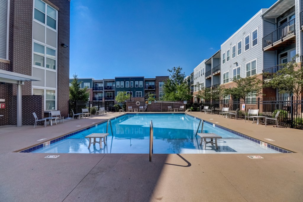 Pool Side Relaxing Area With Sundeck at Heritage at Oakley Square, Cincinnati, OH