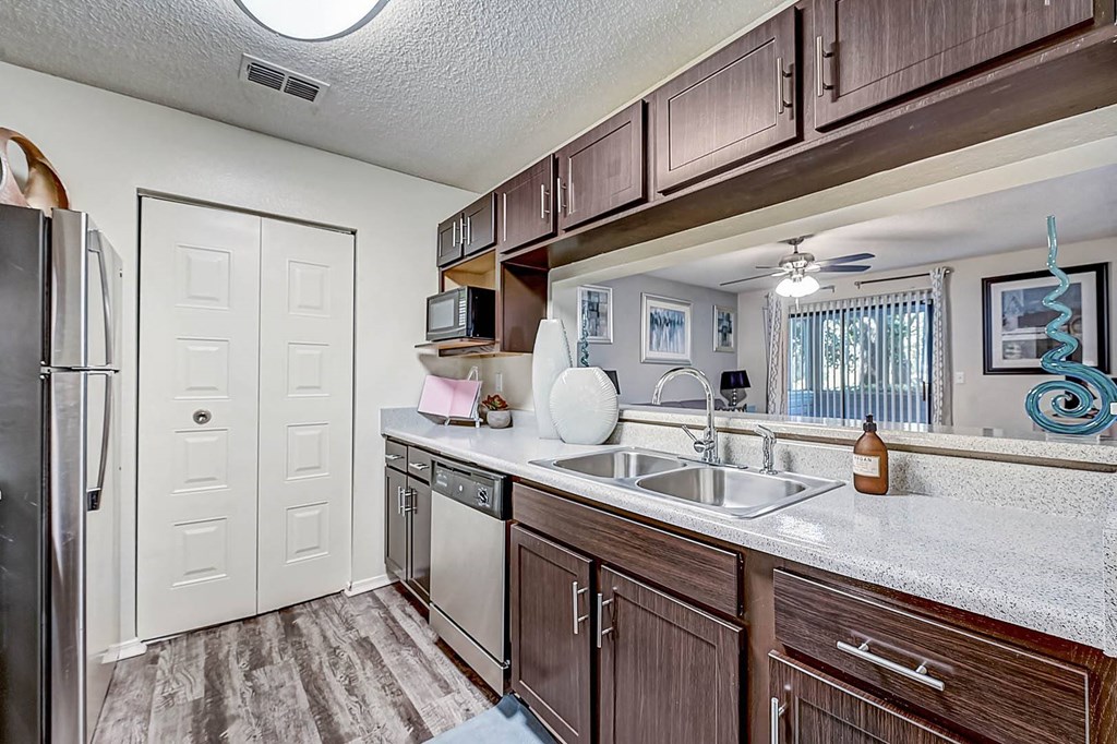 our apartments have a modern kitchen with stainless steel appliances at St. Johns Forest Apartments, Florida, 32277