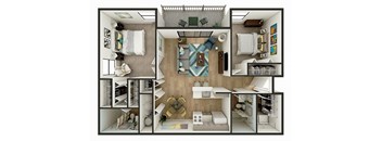 Delmar Floor Plan at Sanford Landing Apartments, Sanford, FL