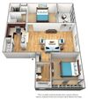 B1 - 2 Bedroom / 2 Bath - 1,065 Sq. Ft. Floor plan B1 - 2 Bedroom / 2 Bath - 1,065 Sq. Ft. Floor plan Image at Lakeside Glen Apartments, Melbourne