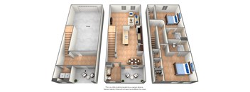 2 Bed 2.5 Bathroom Floor Plan at The Dakota, Jupiter