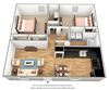 2 bedroom 2 bathroom floor plan B 2 bedroom 2 bathroom floor plan B at Park Place Apartments, Louisville, KY