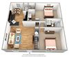 2 bedroom 2 bathroom floor plan C 2 bedroom 2 bathroom floor plan C at Park Place Apartments, Louisville, 40214