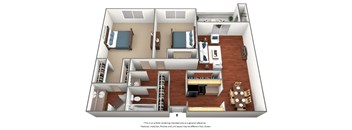 2 Bedroom / 2 Bath - 950 Sq. Ft. Floor Plan Image - B2 at Glen at Hidden Valley, Reno, Nevada