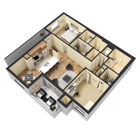 2 Bedroom 2 Bathroom Floor Plan at Heritage Bay, Jensen Beach, FL