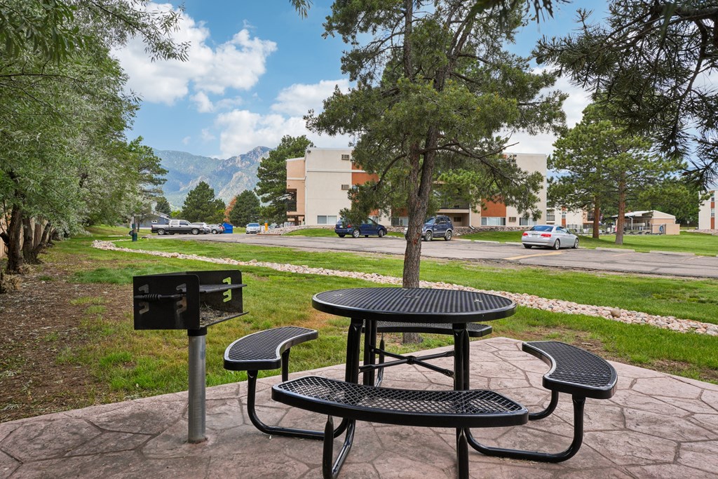Picnic Table And BBQ at Broadmoor Springs, Colorado, 80906