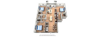 3 Bed 2 Bath Floor Plan at The Dakota, Florida