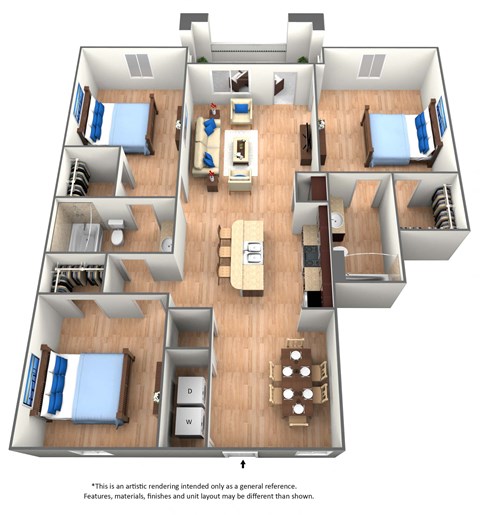 3 Bed 2 Bath Floor Plan at The Dakota, Florida