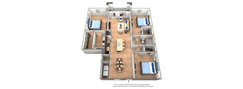 3 bedroom 2 bath Floor Plan at The Dakota, Florida, 33458