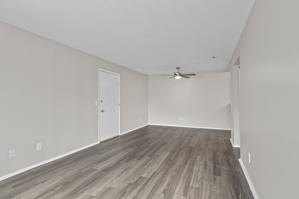 Livingroom with wood style flooring at Creve Coeur, Creve Coeur, MO