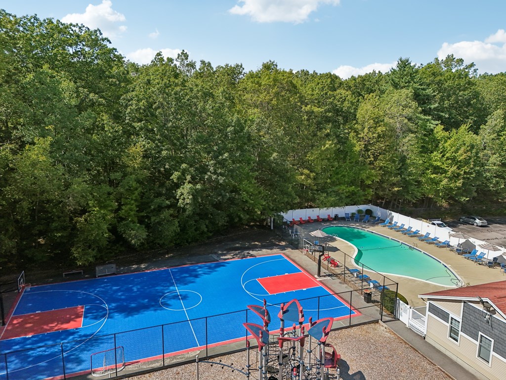 A basketball court at Heritage at the River, Manchester, NH