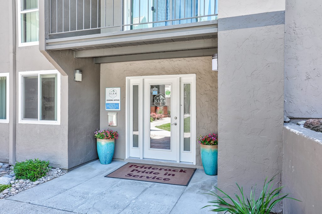 The front door of a building at Glen at Hidden Valley, Reno